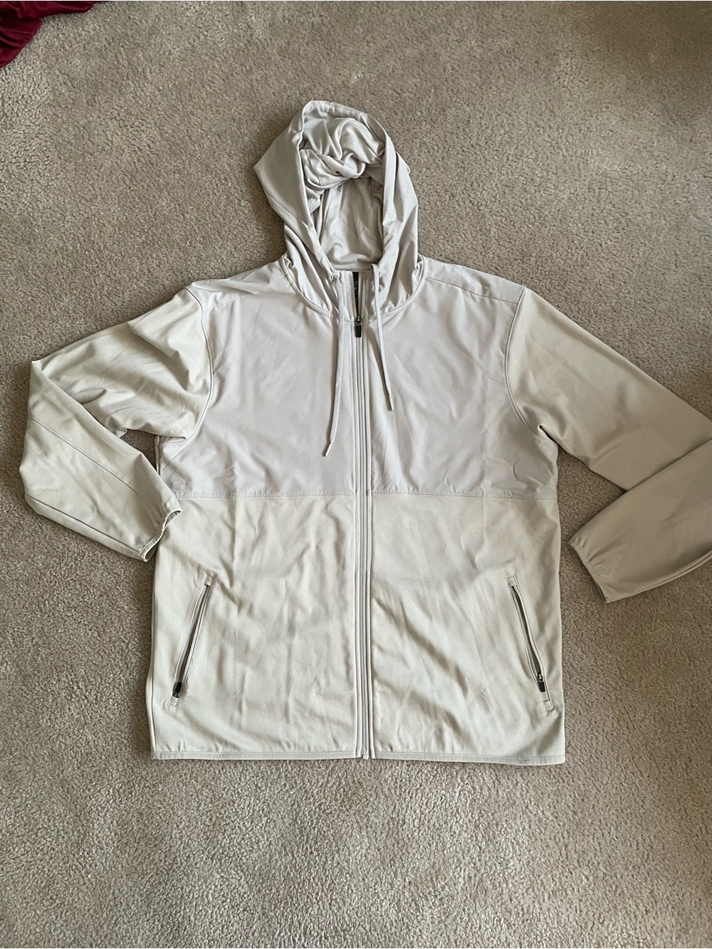 Men's Performance Hooded Jacket in Light Cream